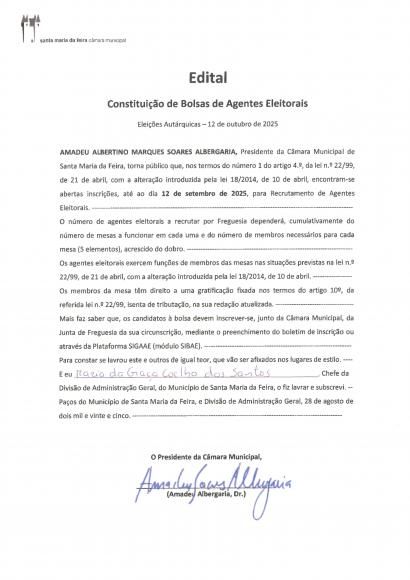 Constituição de Bolsas de Agentes Eleitorais