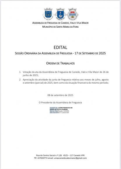 Assembleia de Freguesia_Ordem de Trabalhos