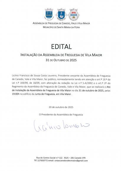 Edital_Instalação da Assembleia de Freguesia de Vila Maior