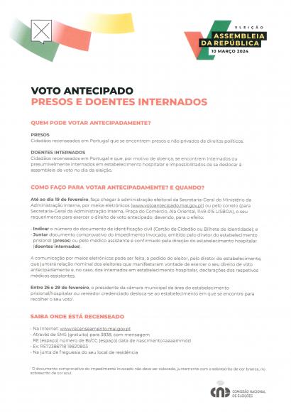 Voto Antecipado Presos e Doentes Internados Voto Antecipado Presos e Doentes Internados